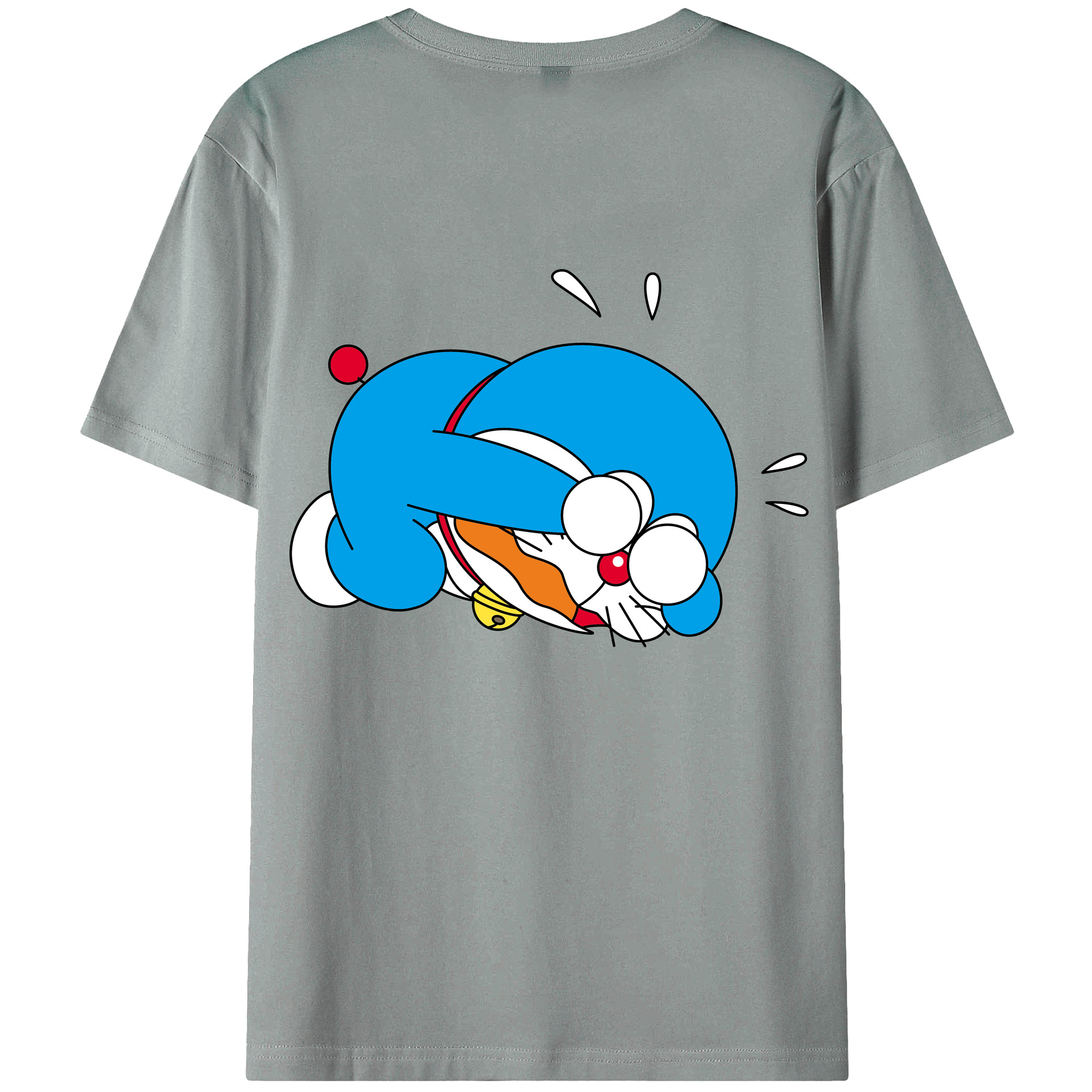 （画像用） ドラえもん Doraemon 綿100％ メンズ半袖Tシャツ（バックプリント） 通気性